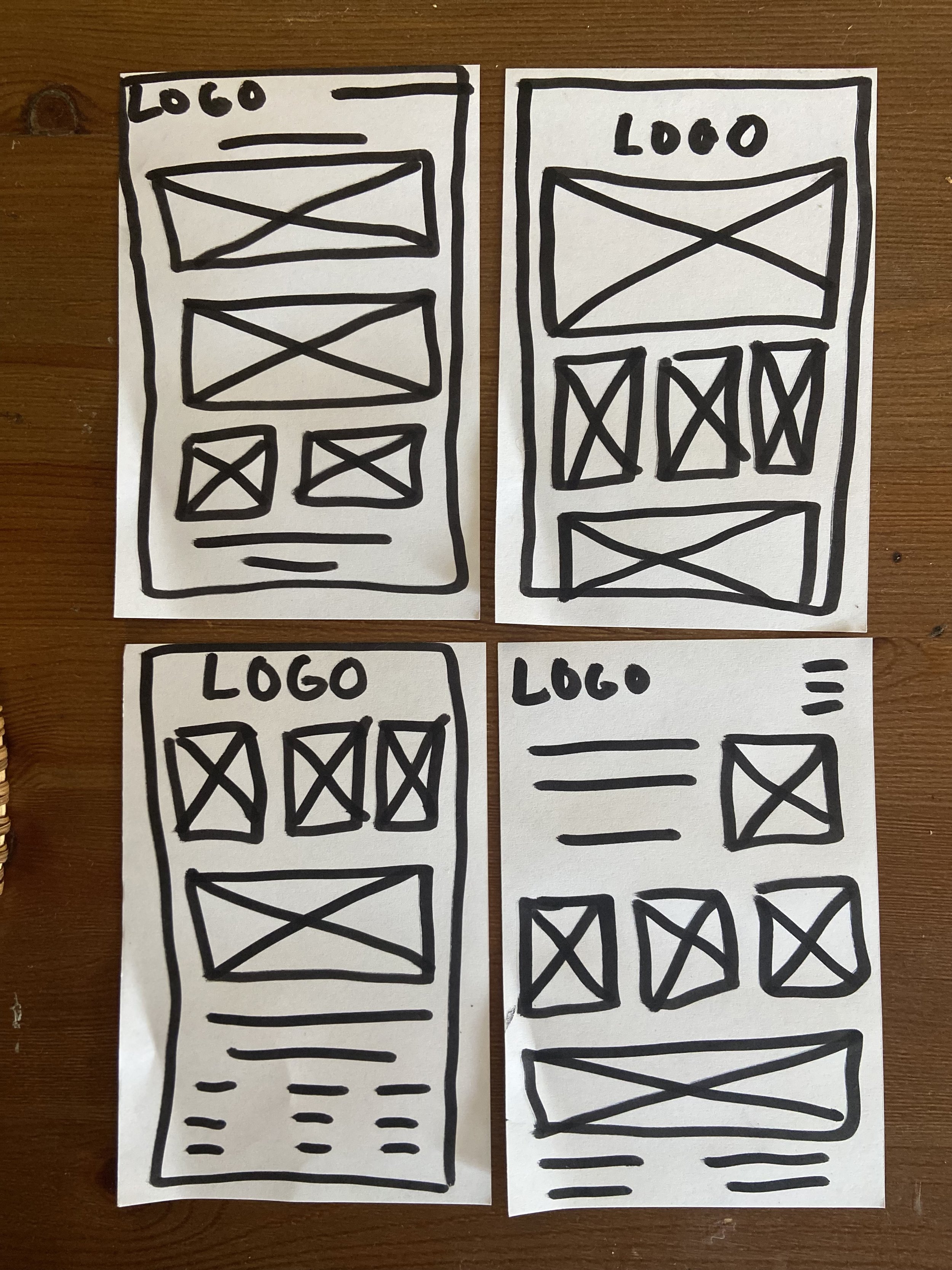 Homepage wireframe ideas