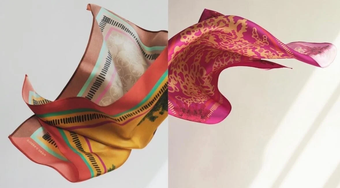 Did you know we offer silk scarf printing and manufacturing here in the UK ✨our silks are GOTS organic certified and from Regenerative agriculture. 

Pop us an email to hello@esce-tex.com to find out more 💌

Scarves by @pierodangelodesign angelodesi