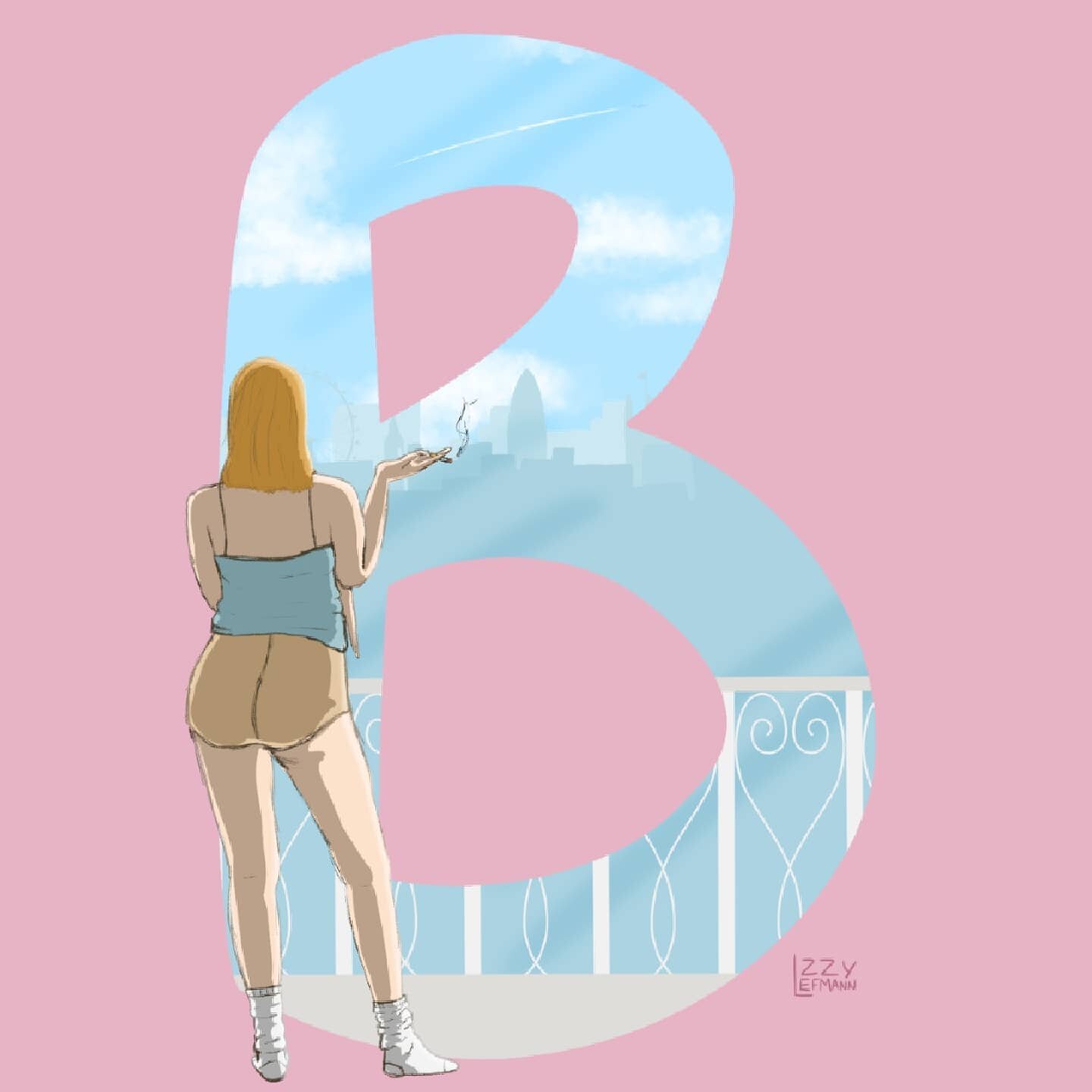 B for Bridget Jones! 
I love the books and the movies.
.
#illustration #illustrator #procreate #bridgetjonesdiary #bridgetjones #femalelead