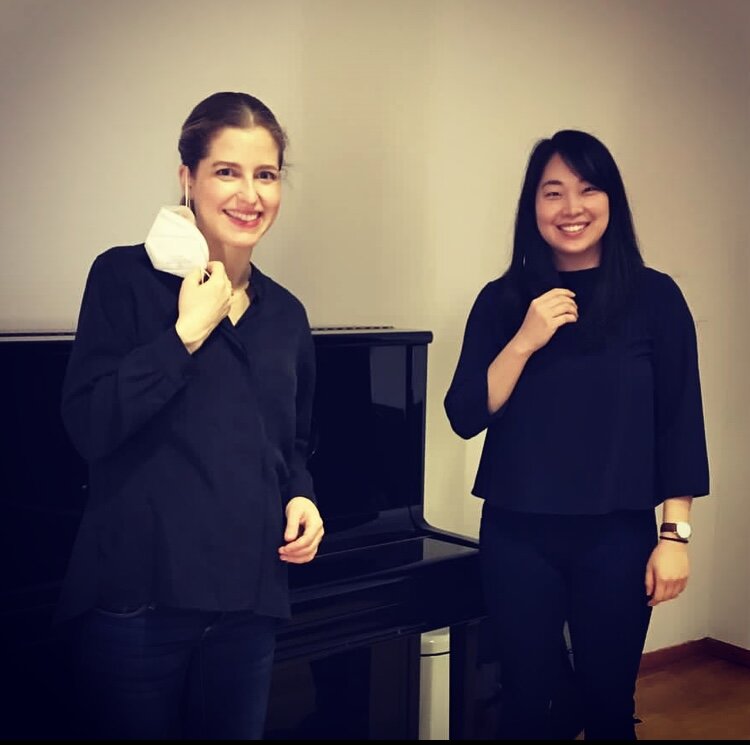 Karina Canellakis and Holly Hyun Choe after working with the Gürzenich Orchester in Cologne in December 2020.