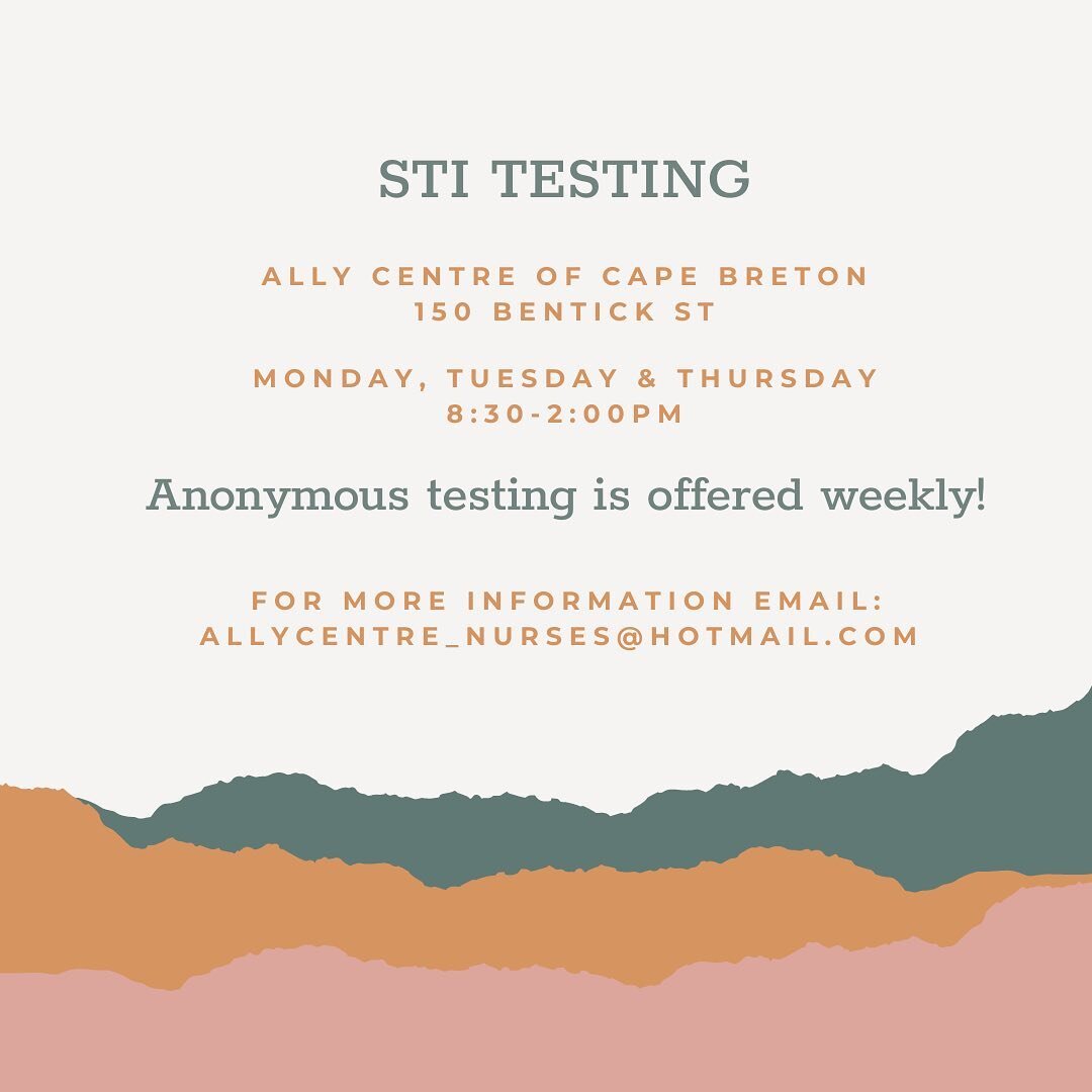 Did you know the Ally Centre of Cape Breton offers STI testing weekly?