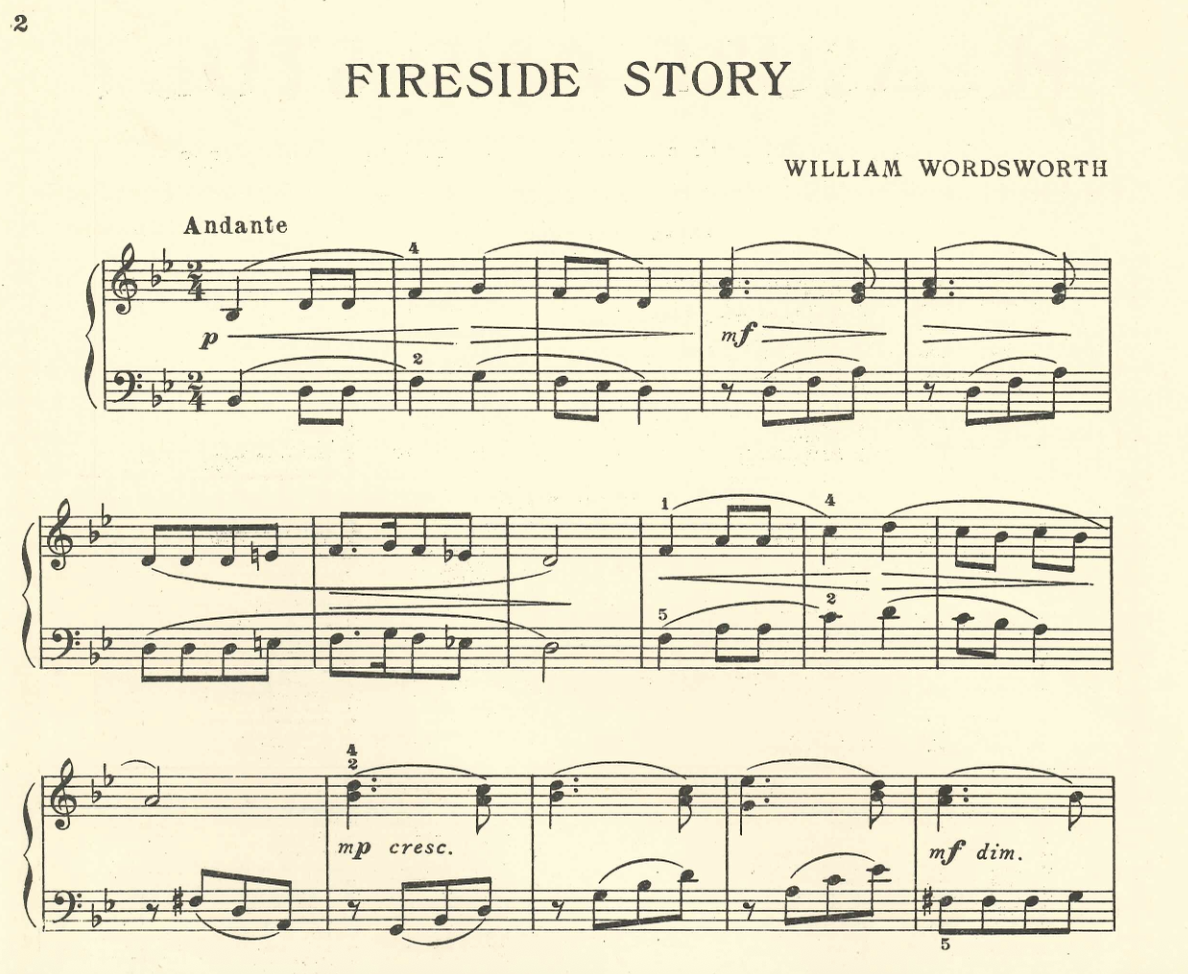 William Wordsworth: Fireside Story [for piano]