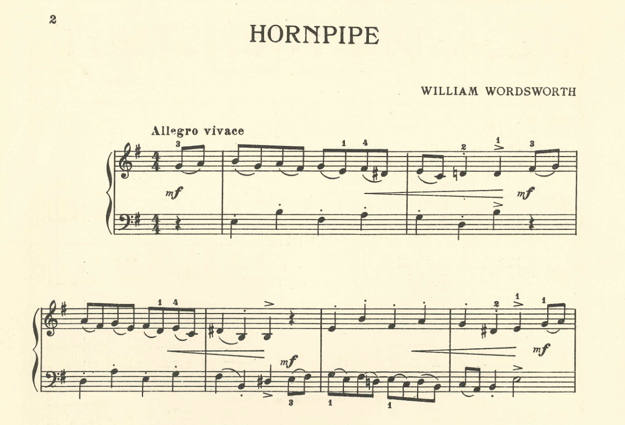 William Wordsworth: Hornpipe [for piano]