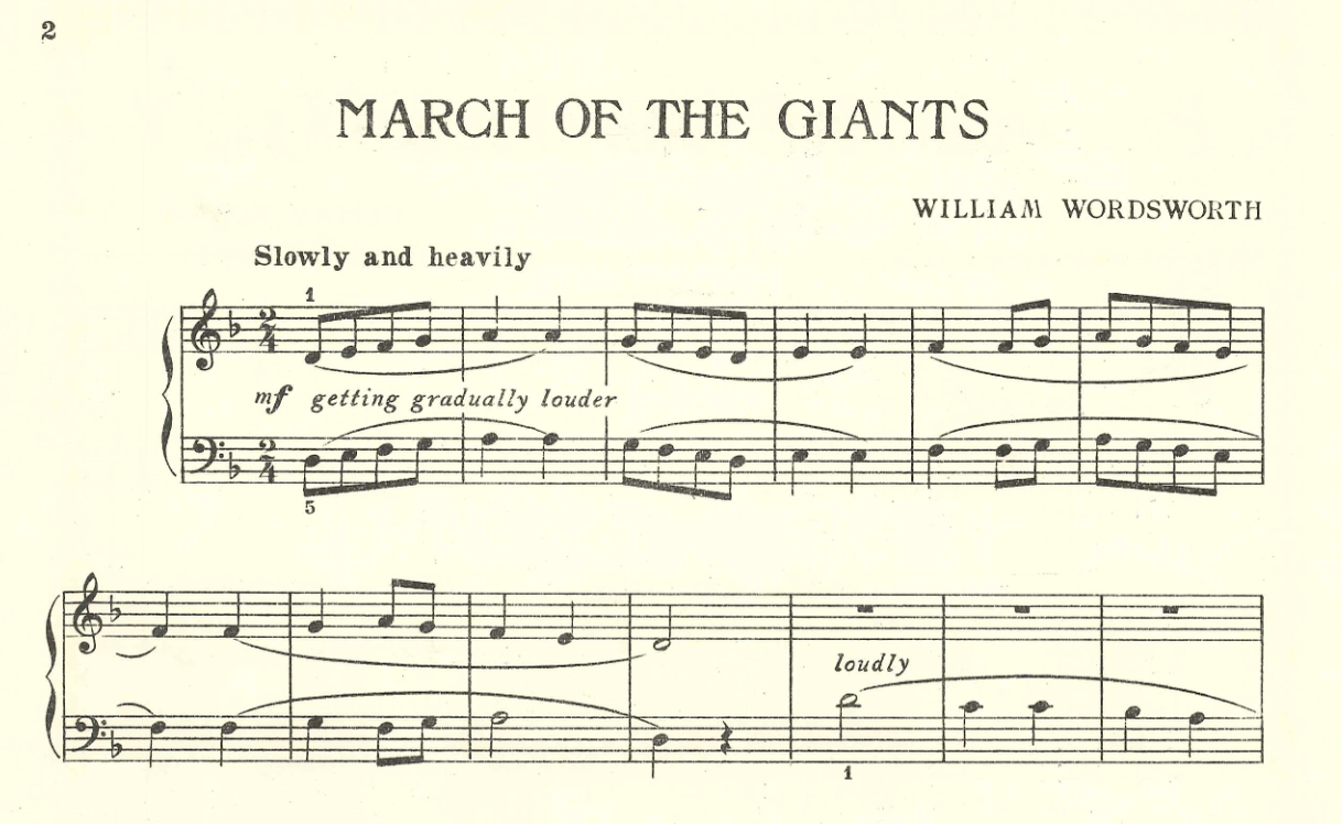William Wordsworth: March of the Giants [for piano]