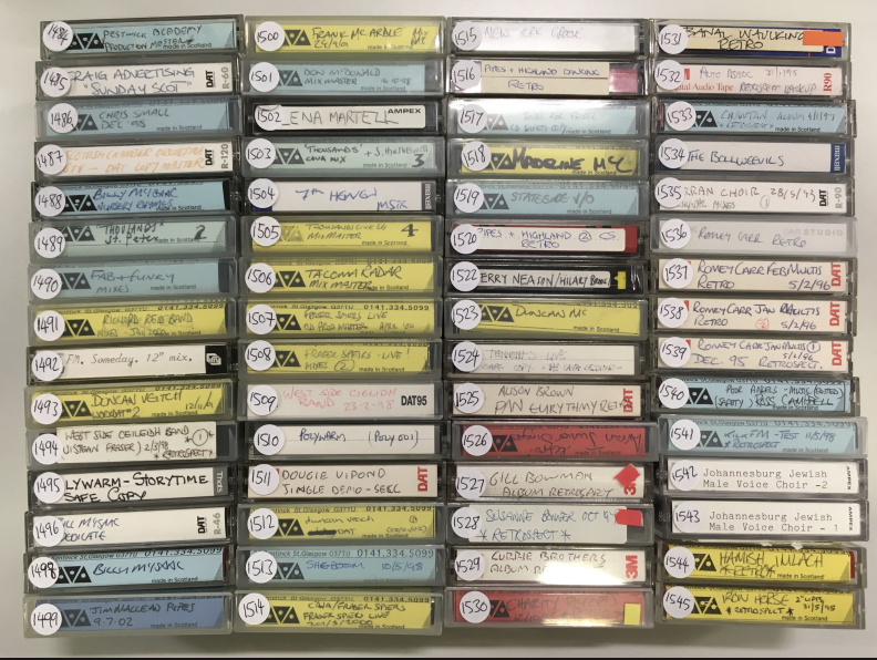 A grid of music tapes from the CaVa collection
