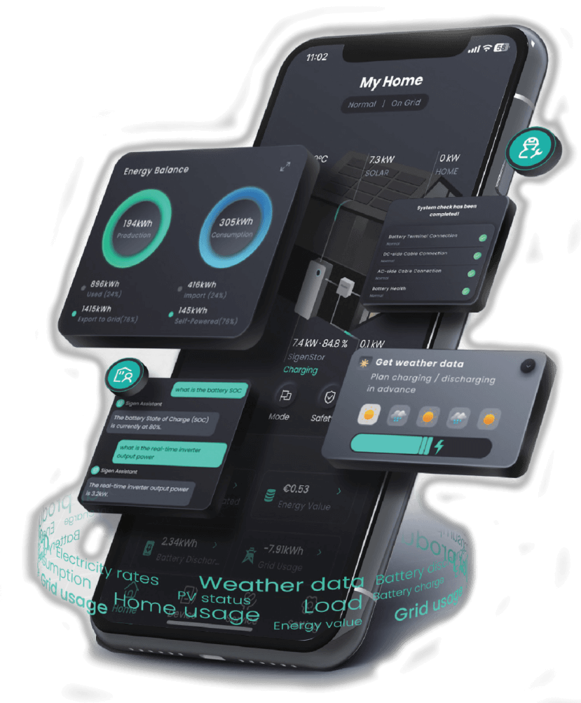 Sigen AI uses forecasts, electricity pricing and household energy patterns to help optimise when your SigenStor charges, stores and uses energy.