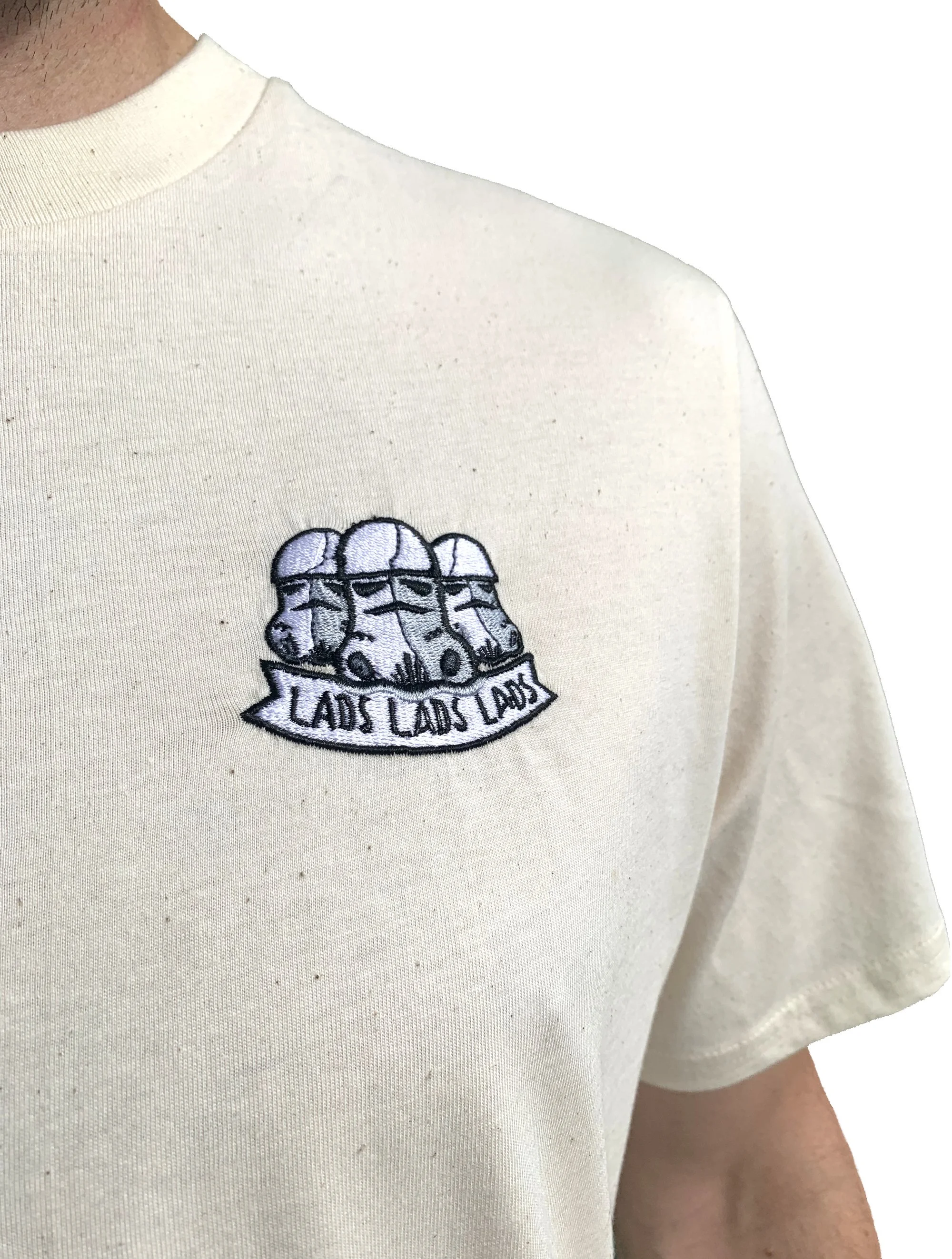 lads-stormtrooper-star-wars-tshirt-gifts-for-men-80s-retro-vintage-nostalgia-pop-culture-shirt-tee-embroidered-badge-close-up-model.jpg