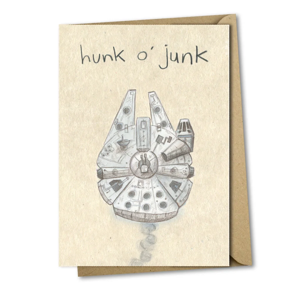 hunk o junk greetings card the grey earl funny humour star wars stars are braw millenium falcon valentines gift anniversary.jpg