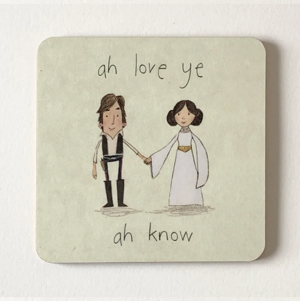 ah love you ah know i straight 2 han solo princess leiah romance valentines anniversary star wars tea coffee fan coaster.jpg