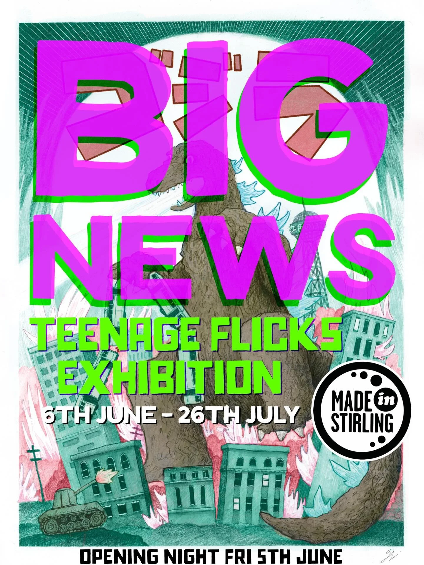 BIG NEWS indeed!

 I&rsquo;m delighted to share I&rsquo;m putting on a new exhibition of illustrated works at @madeinstirlingstore this summer. 

Teenage Flicks shares my long term love of film and cinema, with a collection of works exploring the mov