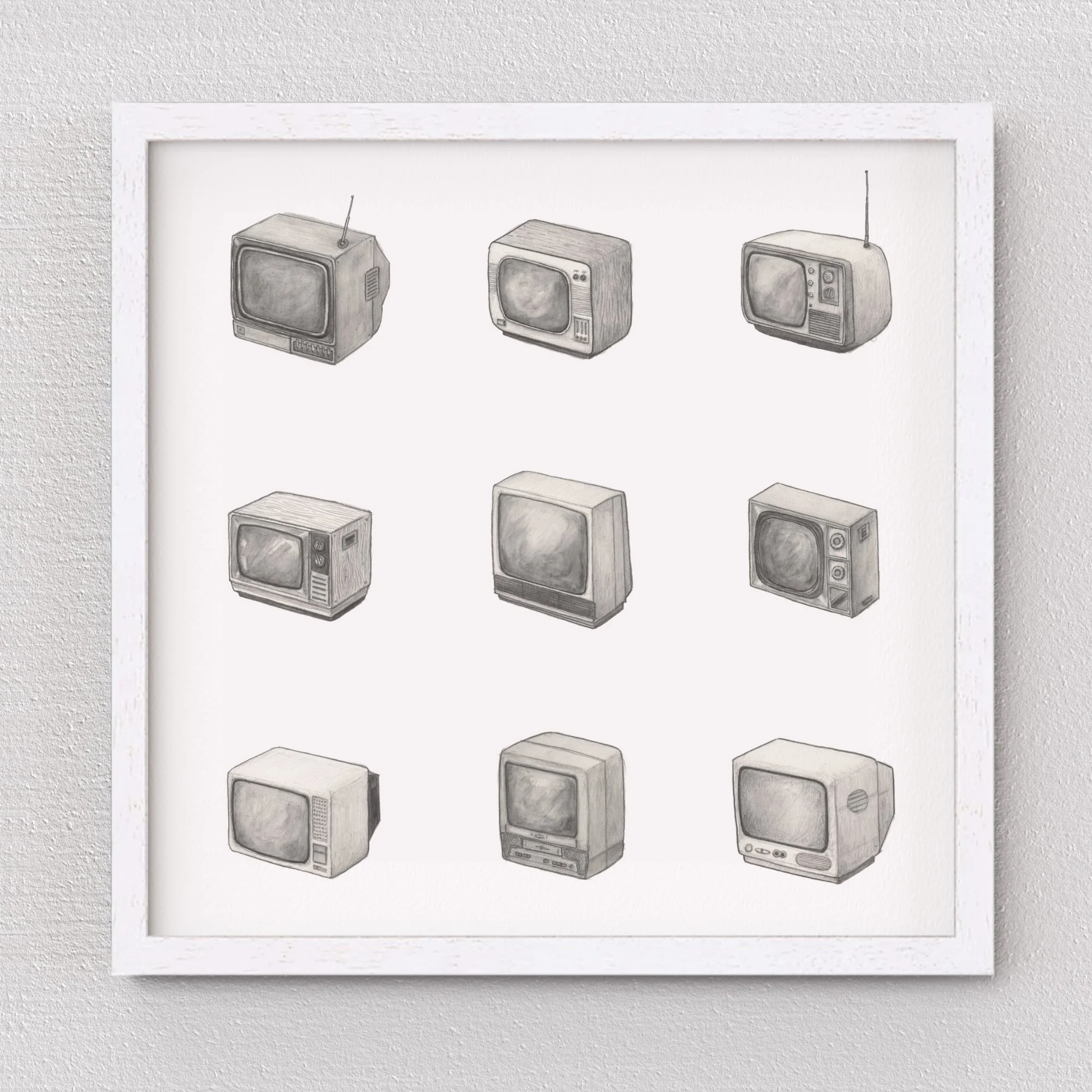 televisions-giclee-PRINT-illustration-retro-tv-vintage-fan-art-movie-film-cinema-white-frame.jpg