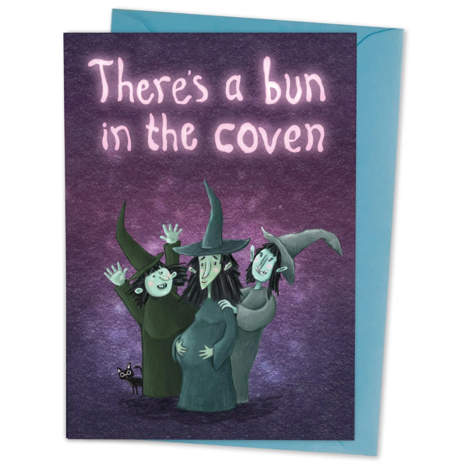 witches-new-baby-witch-cat-newborn-pregnant-parent-bun-in-the-coven-card-halloween-scary-horror-party-goth-undead-alternative-funny-cute-humour-hand-drawn-illustration-made-in-the-uk-scotland-joke-gif