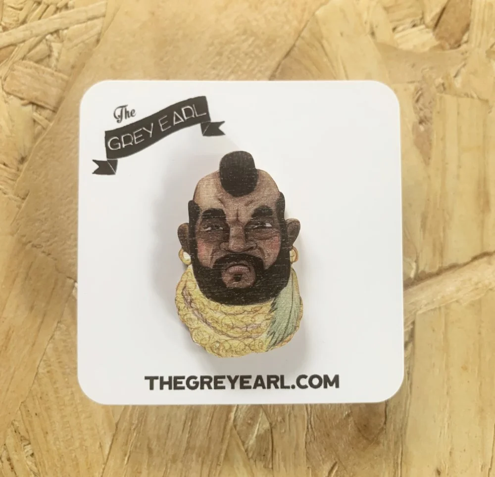 Mr.T - A Team - 80's - Wooden Pin Badge