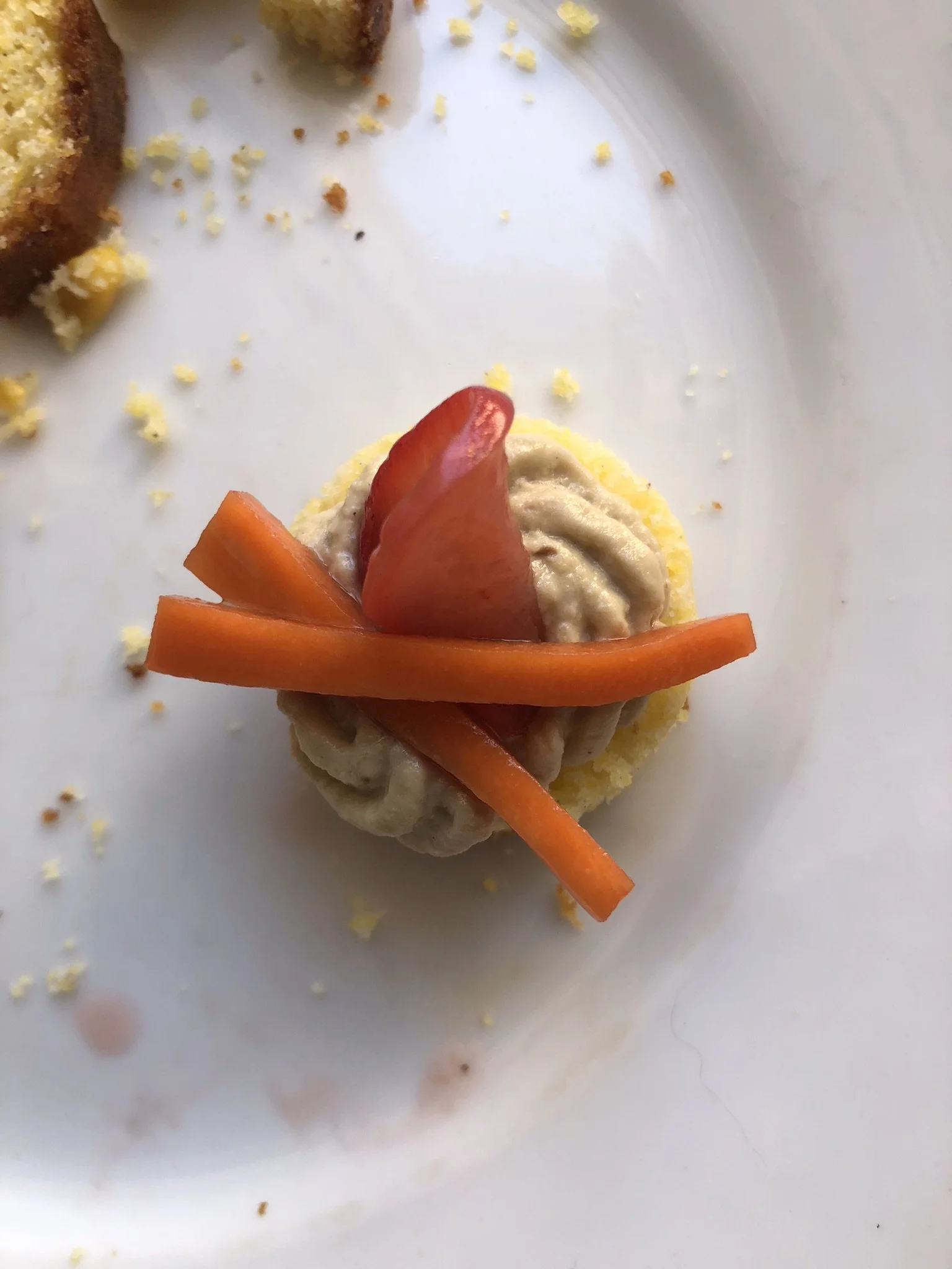 Cornbread, Aubergine Hummus, Pickled Carrot and Radish.JPEG