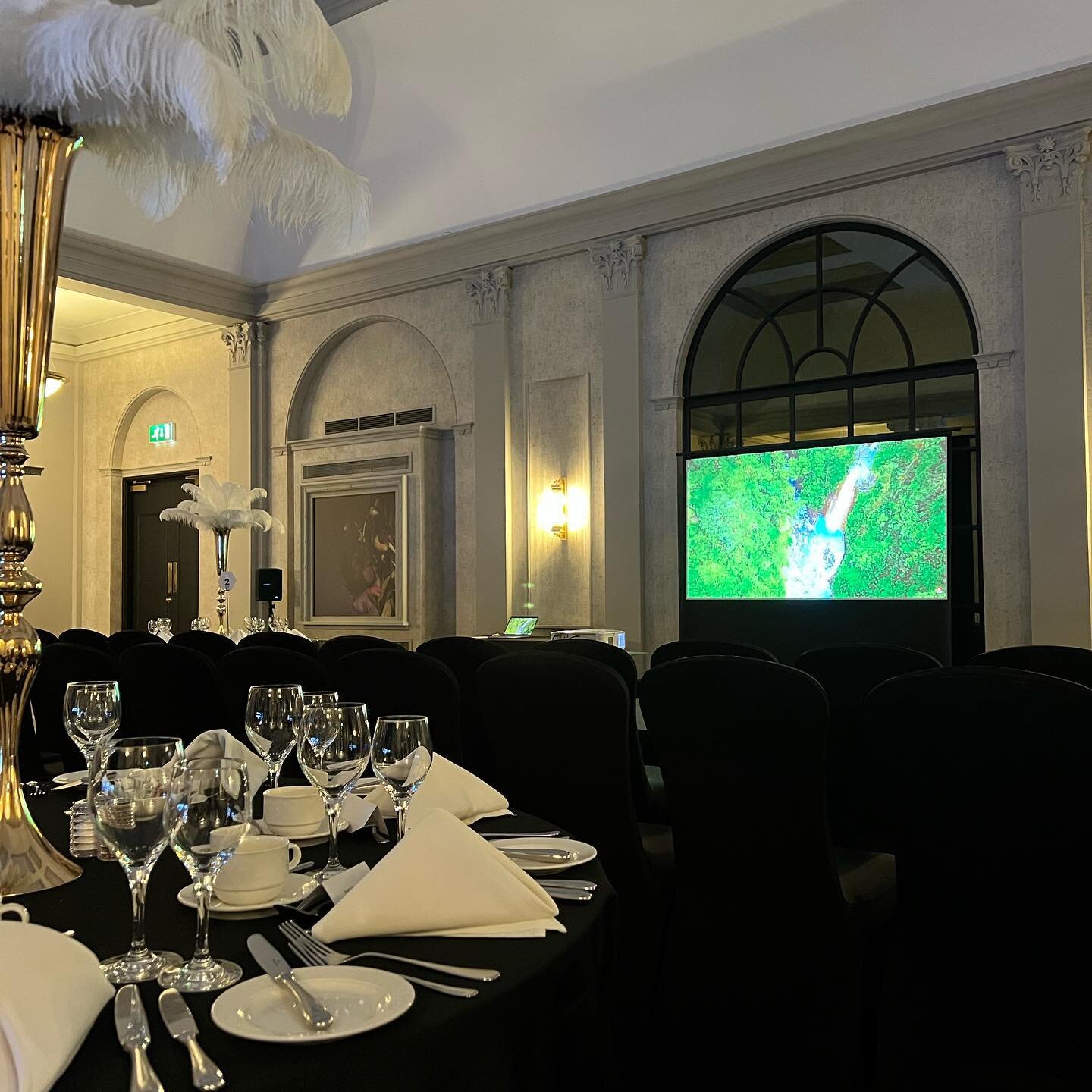 Throwback to one of our screens set up for a wedding reception at The Queens Hotel. #Weddings #Reception #HomeCinemaHire #Leeds #Harrogate #EntertainBetter