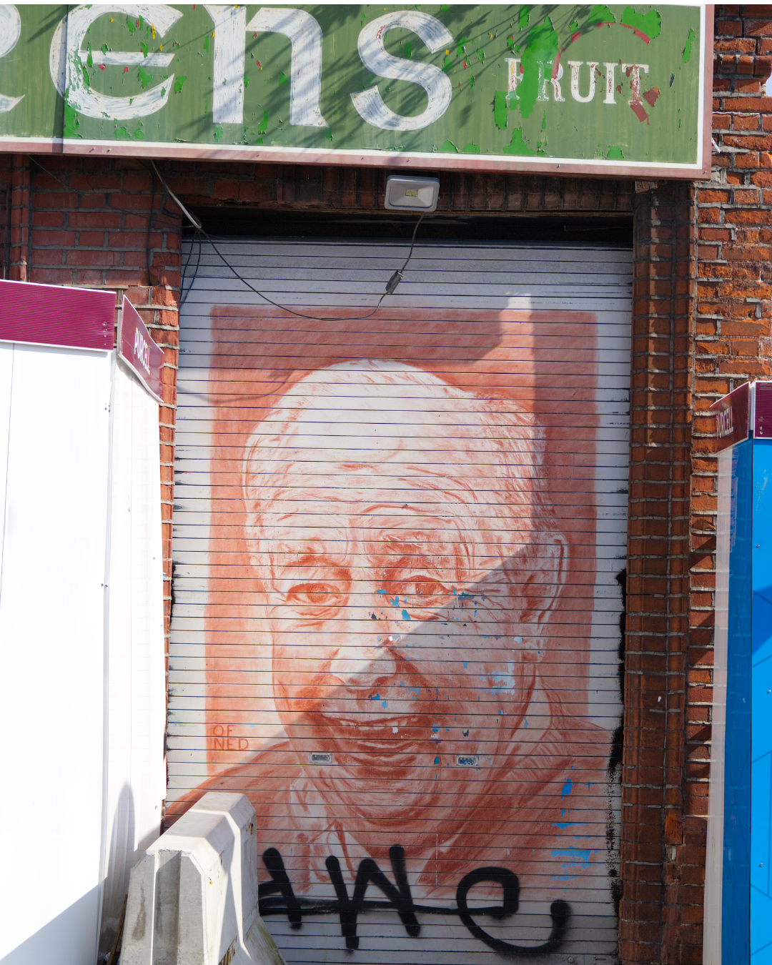 Oriel's mural of Ned Condren, Dublin City Fruit & Veg Market