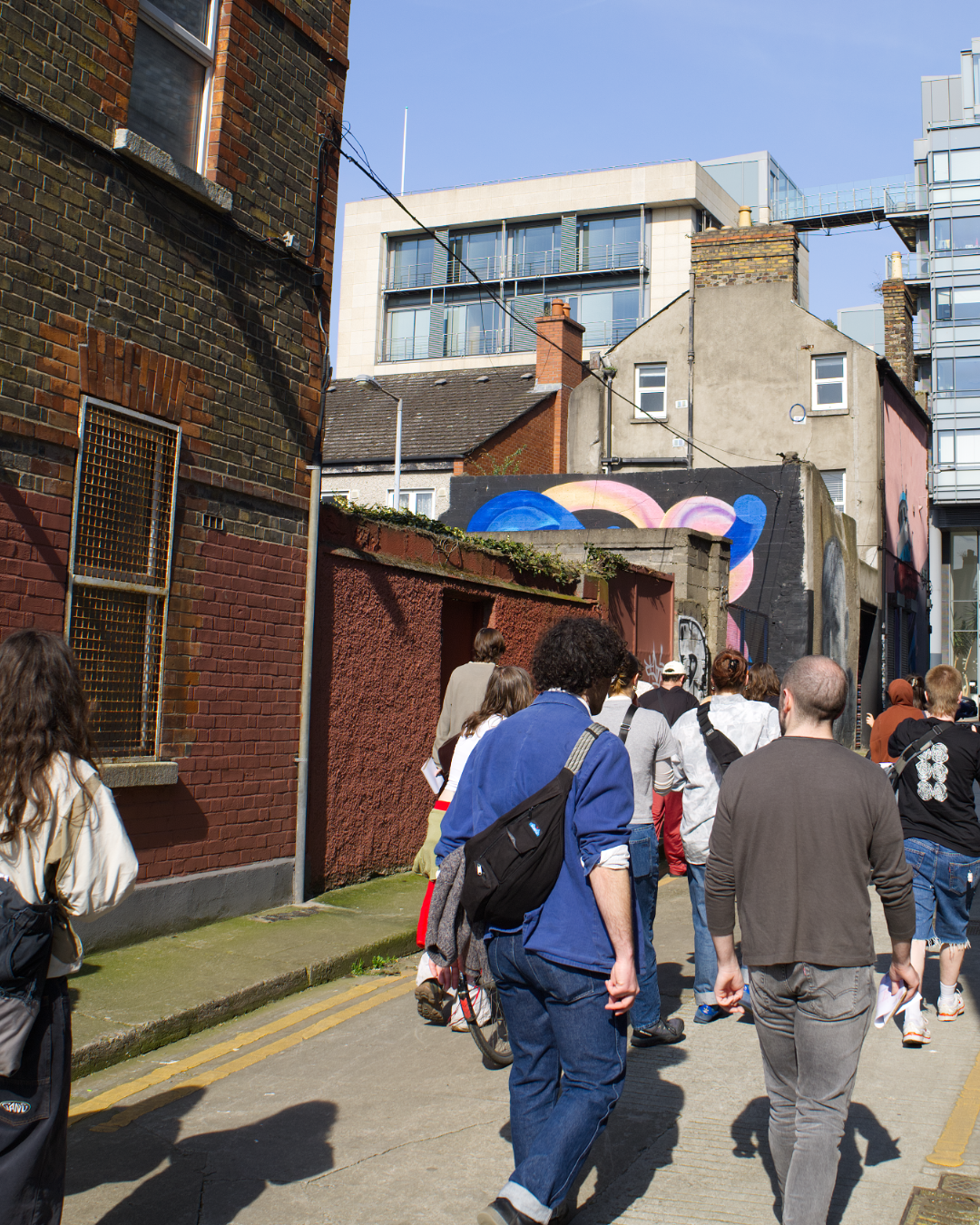 Walking down Burgess Lane to look at SUBSET's 'Grey Area' pieces