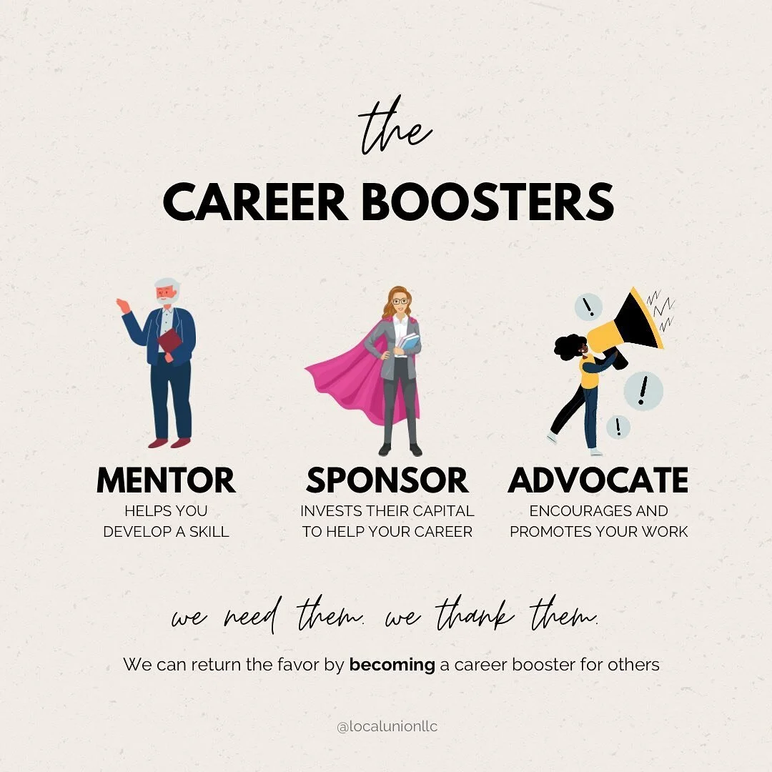 We have a favor to ask: let’s say thanks to our Career Boosters❕They come in all shapes and sizes - friends who became mentors, mentees who turned into mentors, advocates who refer us, and sponsors - people we barely know but who saw something