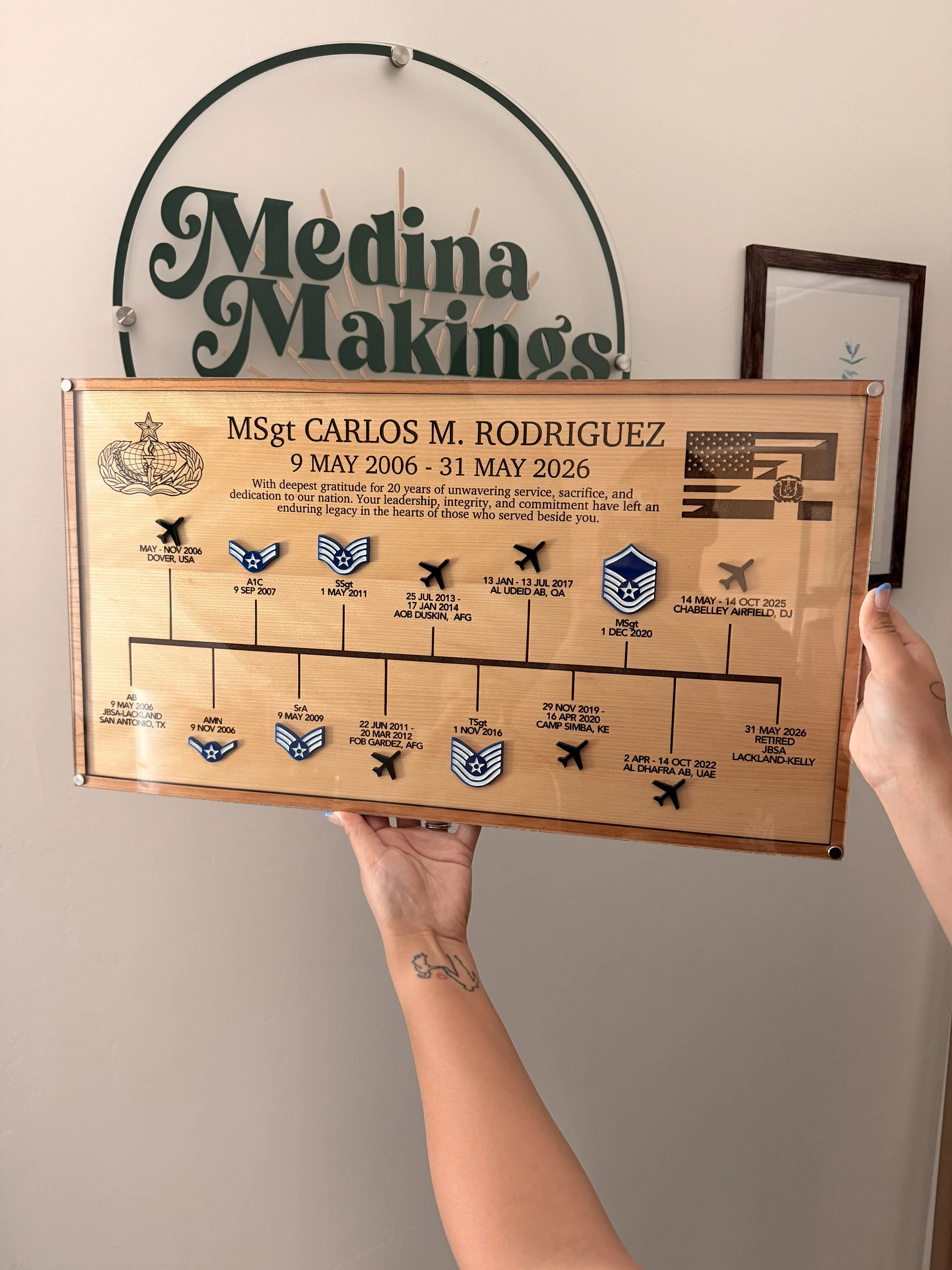 Retirement Timeline Plaque