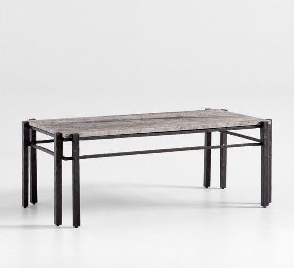 Serra Rectangular Silver Travertine Coffee Table