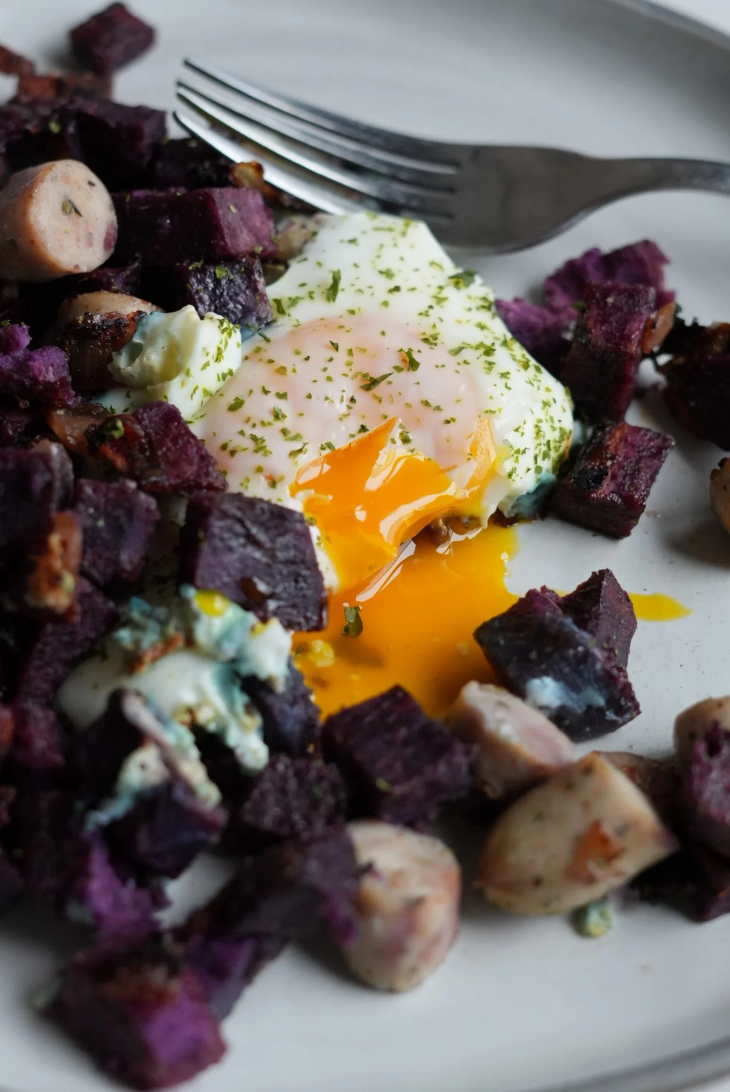 Purple sweet potato hash recipe