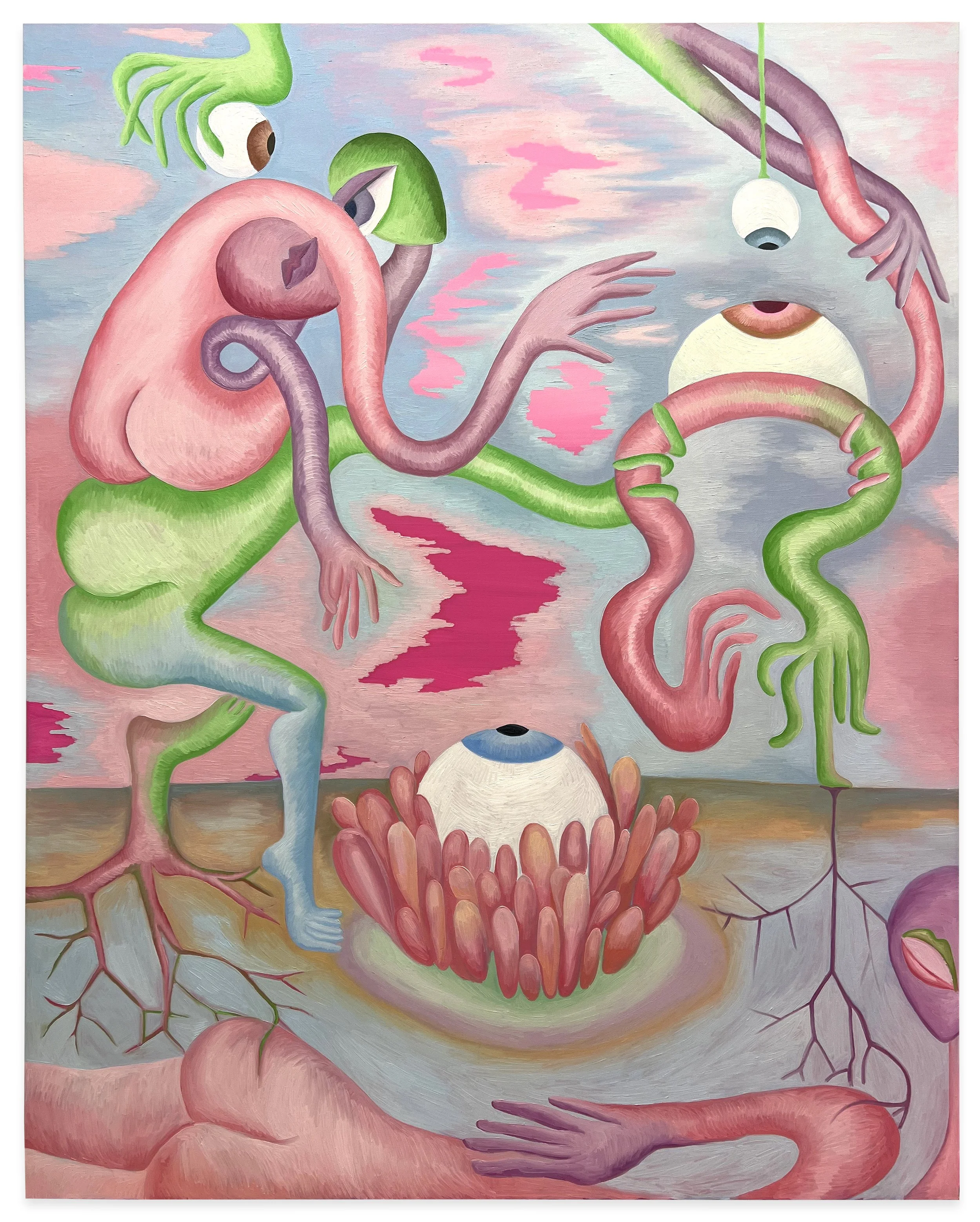 Spying Landscape, Oil on linen, 60 x 48 inches