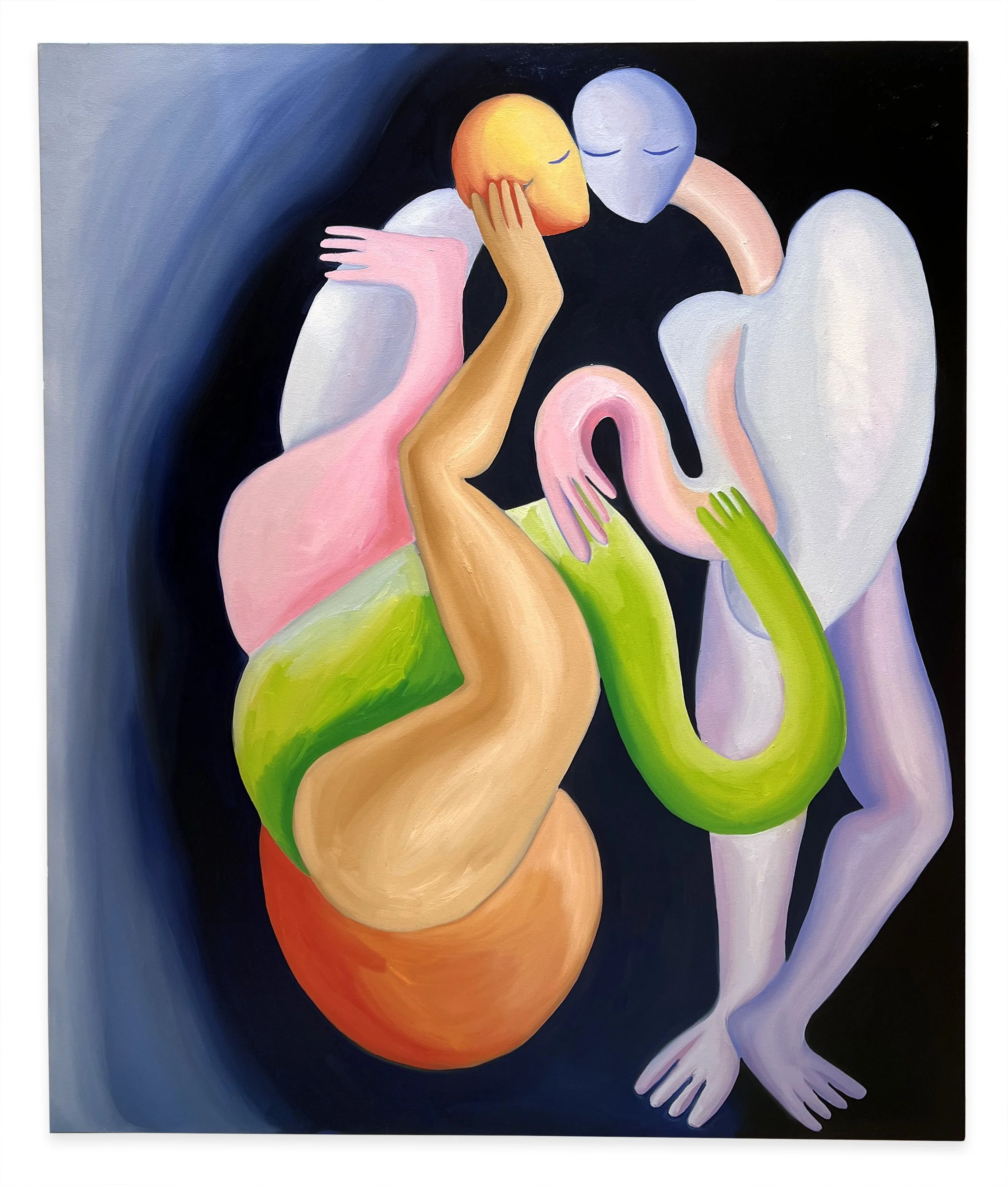 Caressing, 60 x 48 inches, Oil on canvas