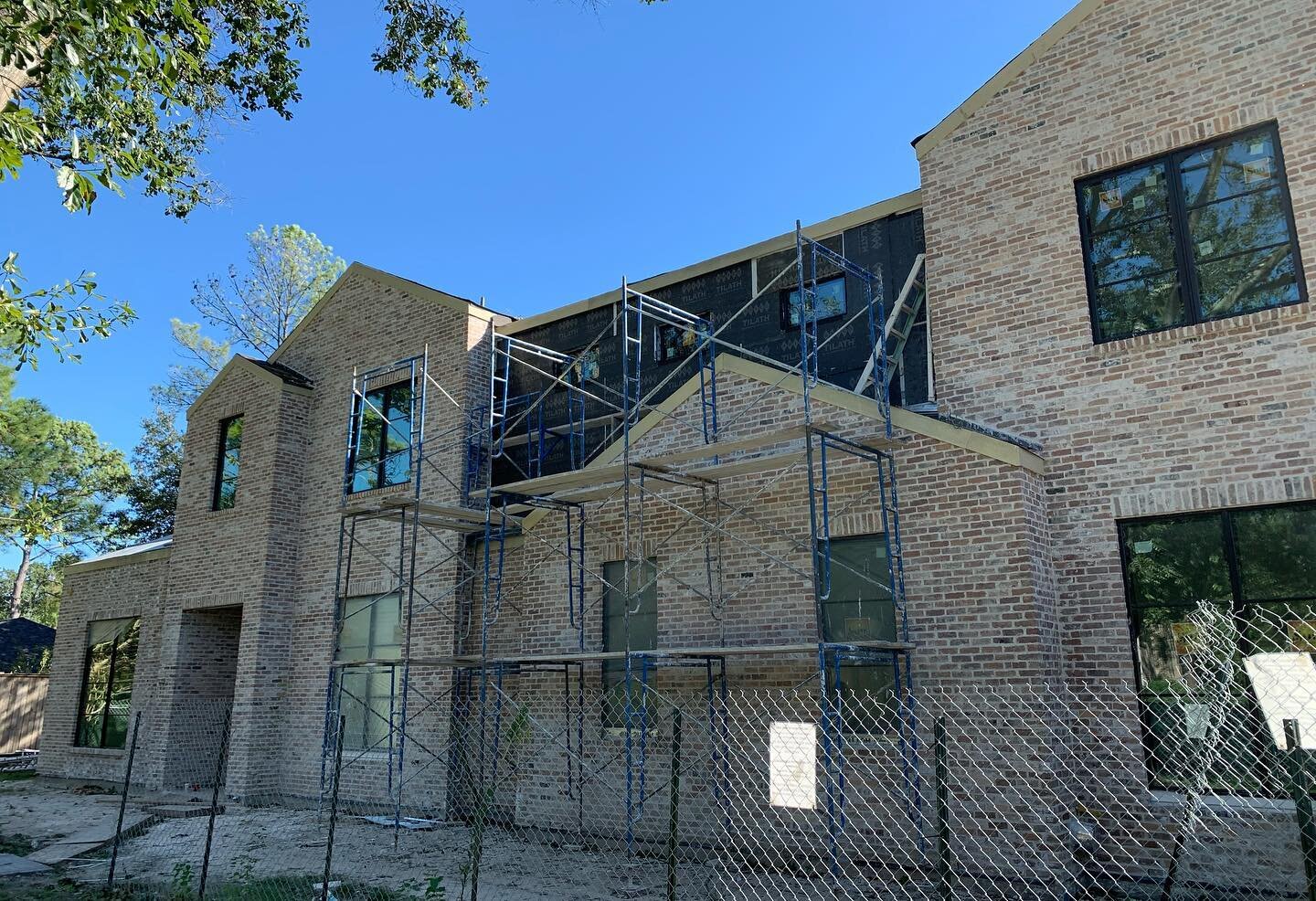 Making good progress at project on Coloma in Piney Point.  Finishing up exterior brick, tile work, and iron details