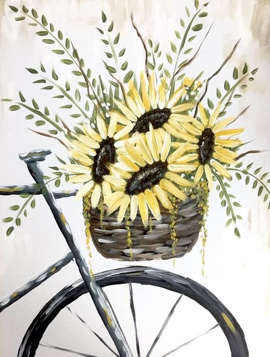 Bike with Sunflower Paint Kit