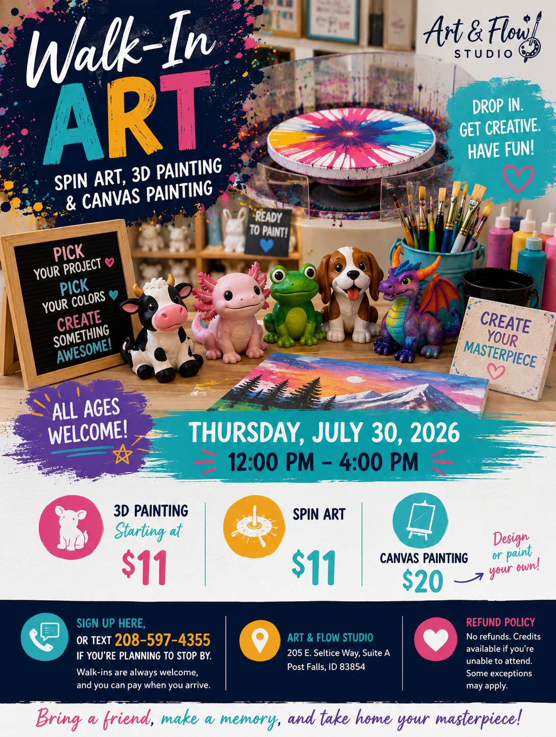 07/30 • Thursday • Walk-In Art • 12:00–3:00 PM • All Ages