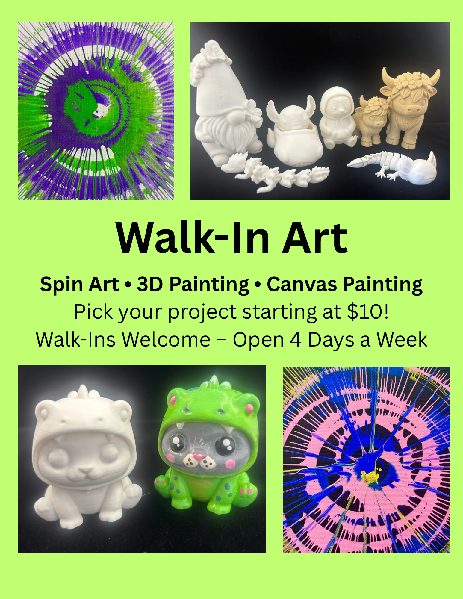 4/23. Walk-In Art – Thursday, April 23 | 3:00 PM – 8:00 PM