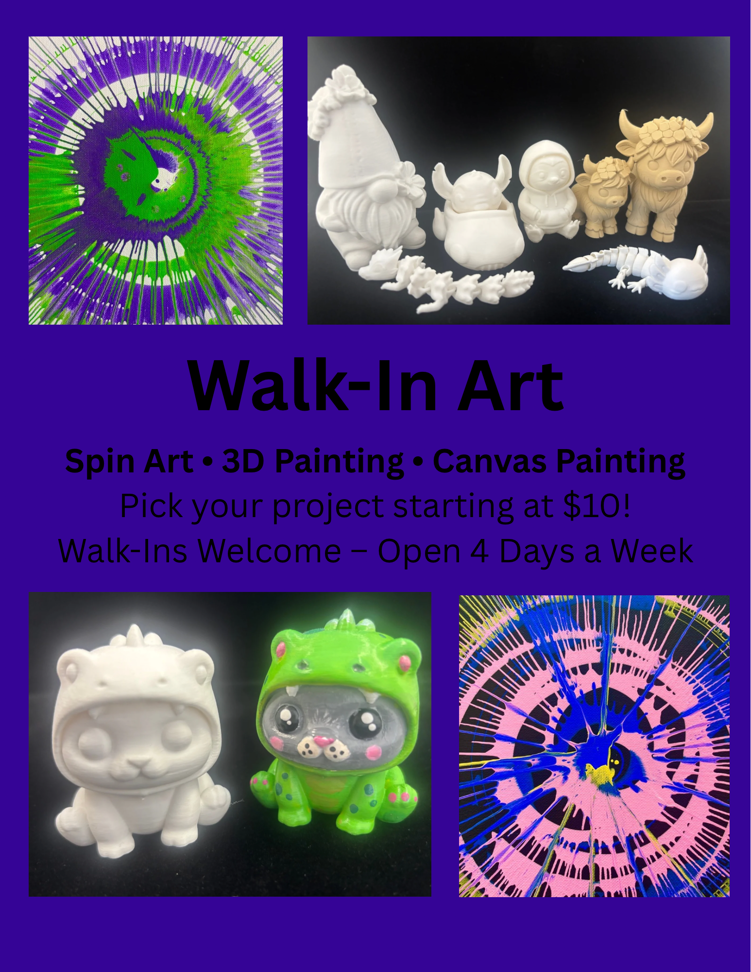 4/16. Walk-In Art – Thursday, April 16 | 3:00 PM – 8:00 PM