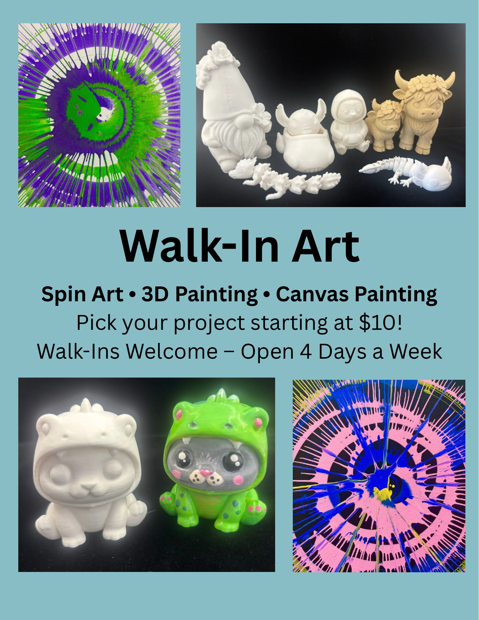 4/24. Walk-In Art – Friday, April 24 | 3:00 PM – 8:00 PM