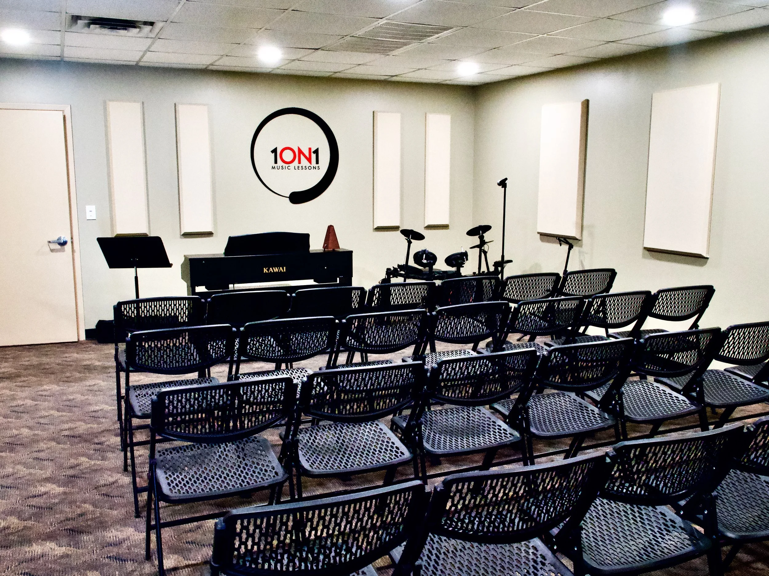 Our Bryan–College Station studio includes private lesson rooms and space for student performances, workshops, and music events.