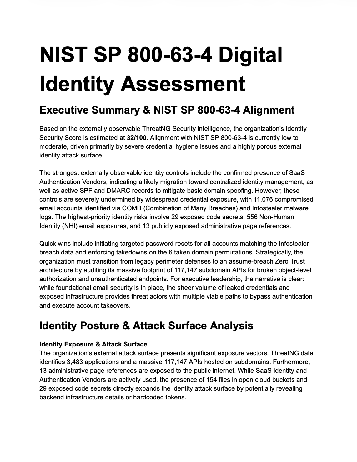 NIST SP 800-63-4 Digital Identity Assessment