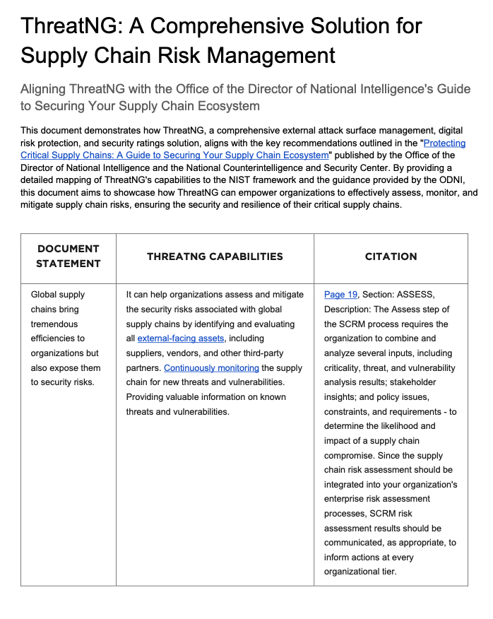 ThreatNG: A Comprehensive Solution for Supply Chain Risk Management