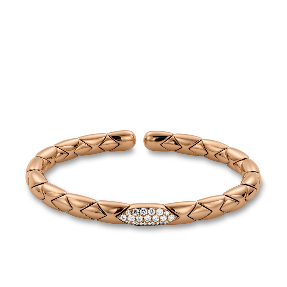 18KT Rose Gold Ladies Diamond Cuff