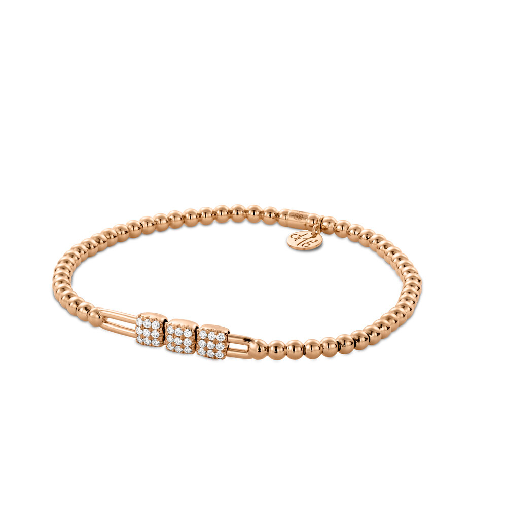18KT Rose Gold Ladies Diamond Bracelet