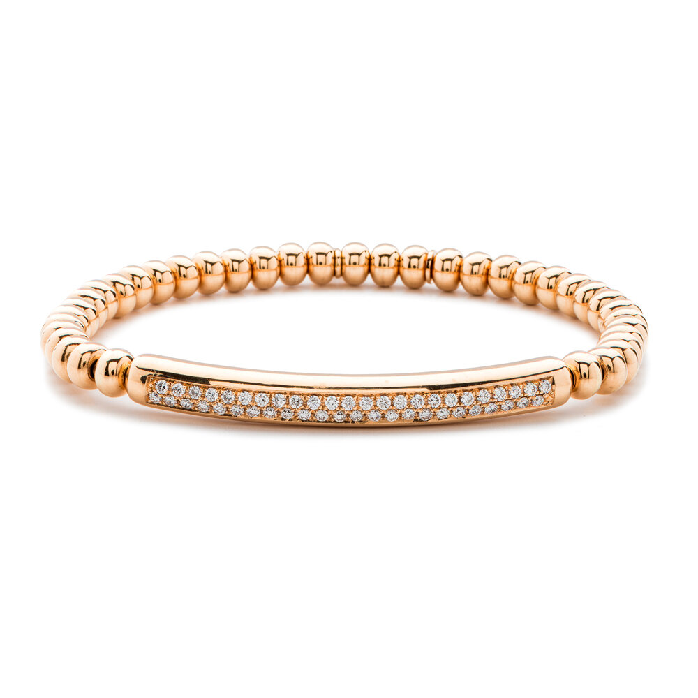 18KT Rose Gold Ladies Diamond Bracelet