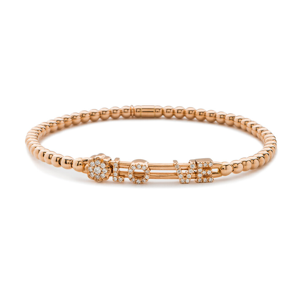 18KT Rose Gold Ladies Diamond Bracelet