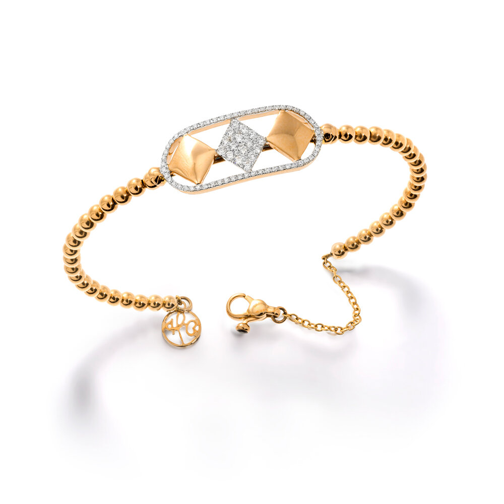 18KT Rose Gold Ladies Diamond Bracelet