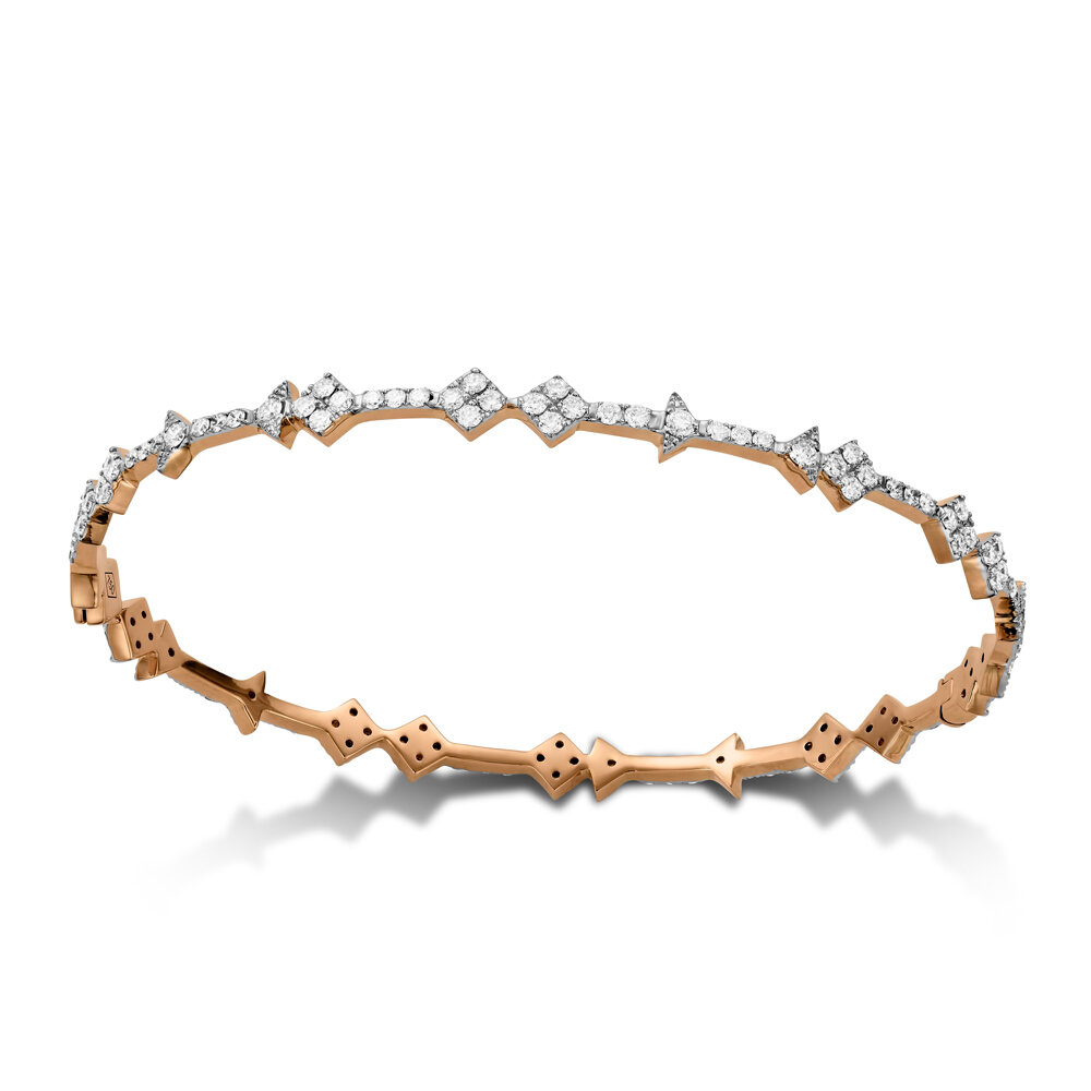 18KT Yellow Gold Ladies Diamond Bangle