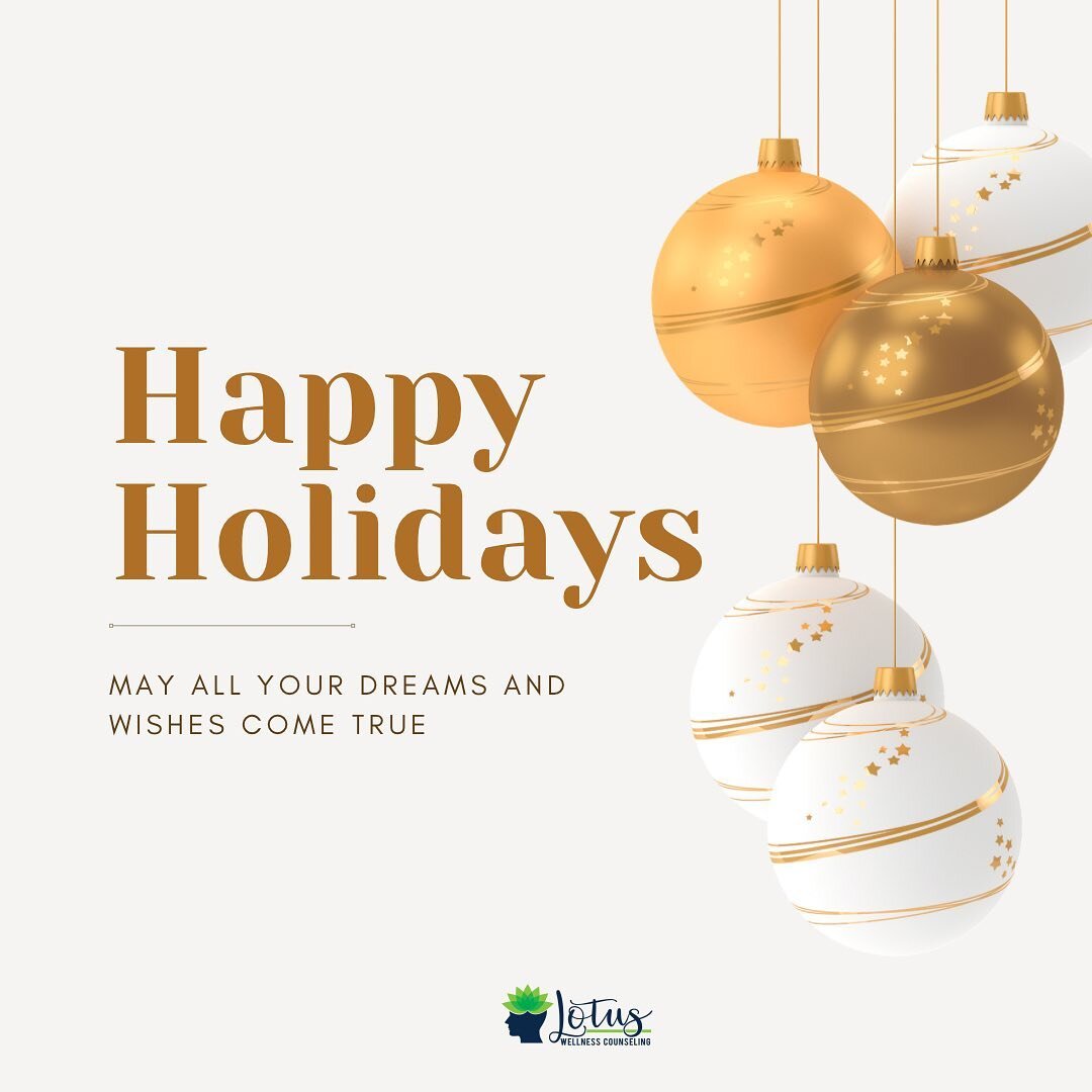 We at Lotus Wellness Counseling, want to wish you and your family a very happy and safe holiday season. 
&bull;
&bull;
&bull;
The holidays are not always joyous for everyone, and that&rsquo;s ok. Take this time to self reflect on the past year and wh