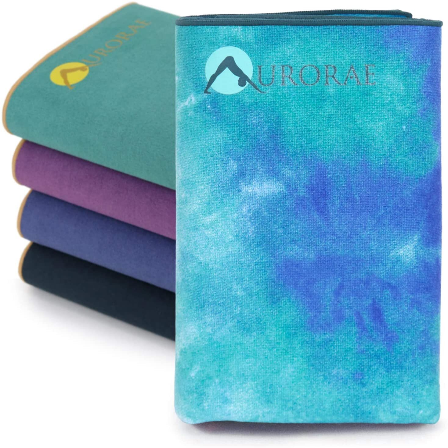 Aurorae Synergy Foldable On-the-Go Travel Yoga,Gym/Exercise Mat for Yogis  on the Move with Integrated Microfiber Towel and Anti-Slip Patented 2-in-1