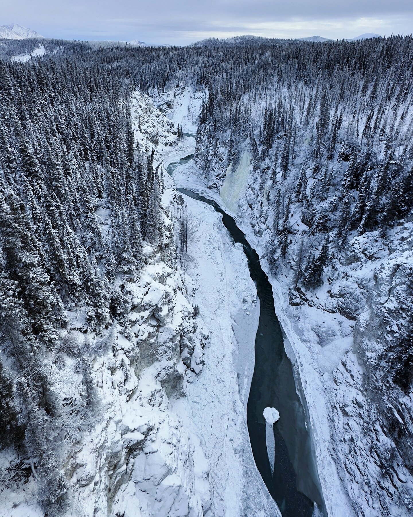 Today&rsquo;s upstream view from the McCarthy Road&rsquo;s Kuskulana Bridge.