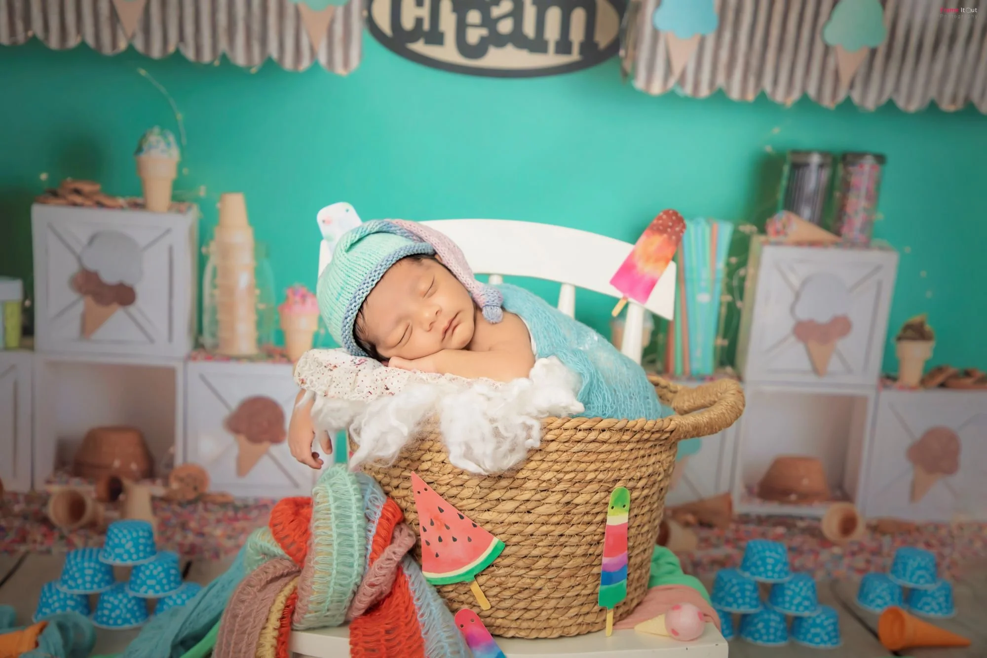 Luxury newborn baby portrait created by Frame It Out Photography