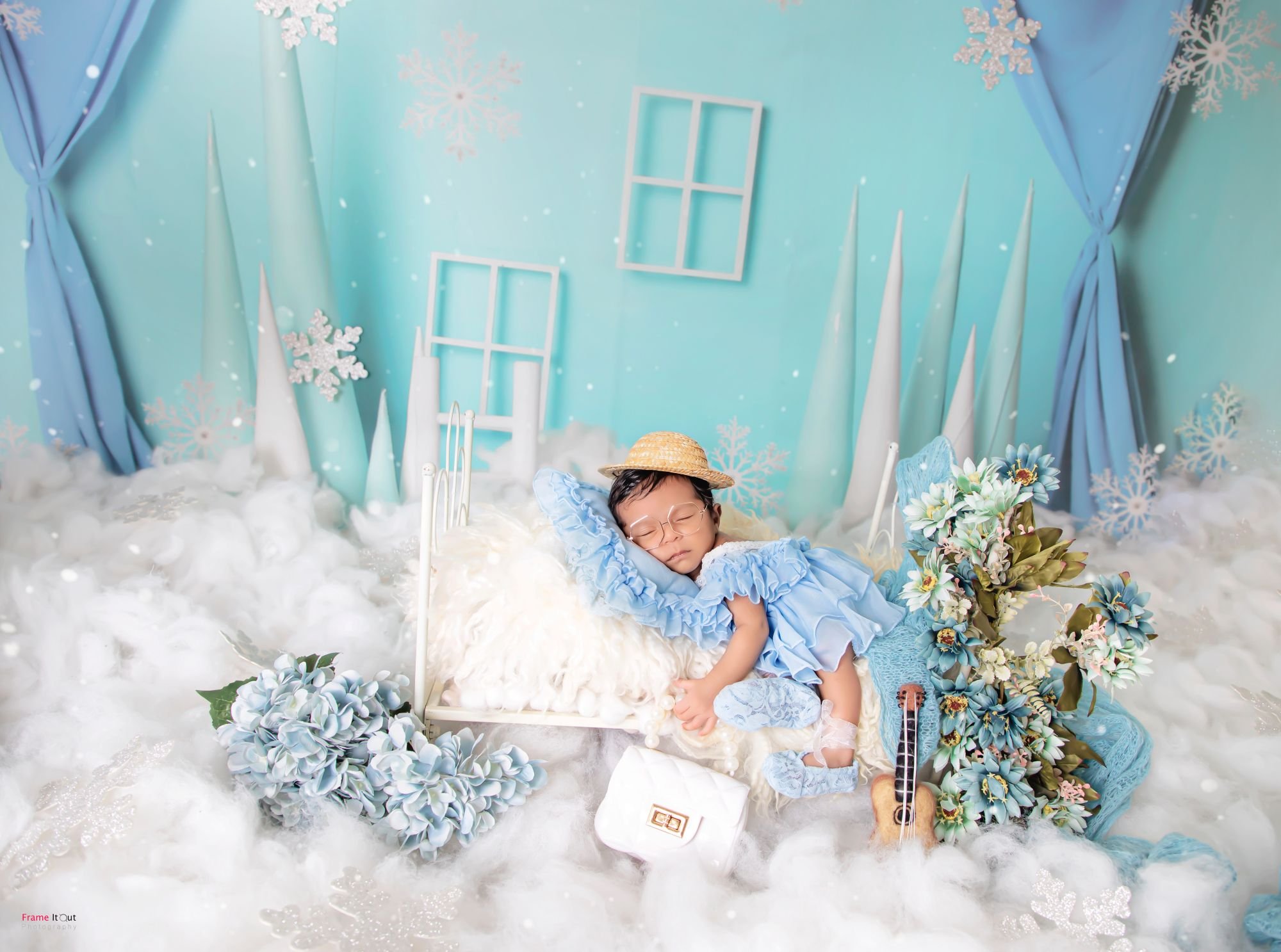 Timeless newborn baby portrait created in a calm studio environment