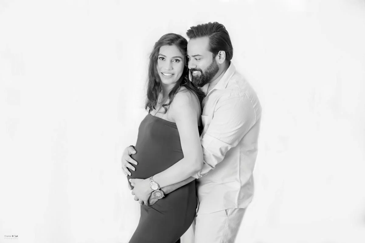 Creative home maternity photoshoot in Faridabad by Frame It Out