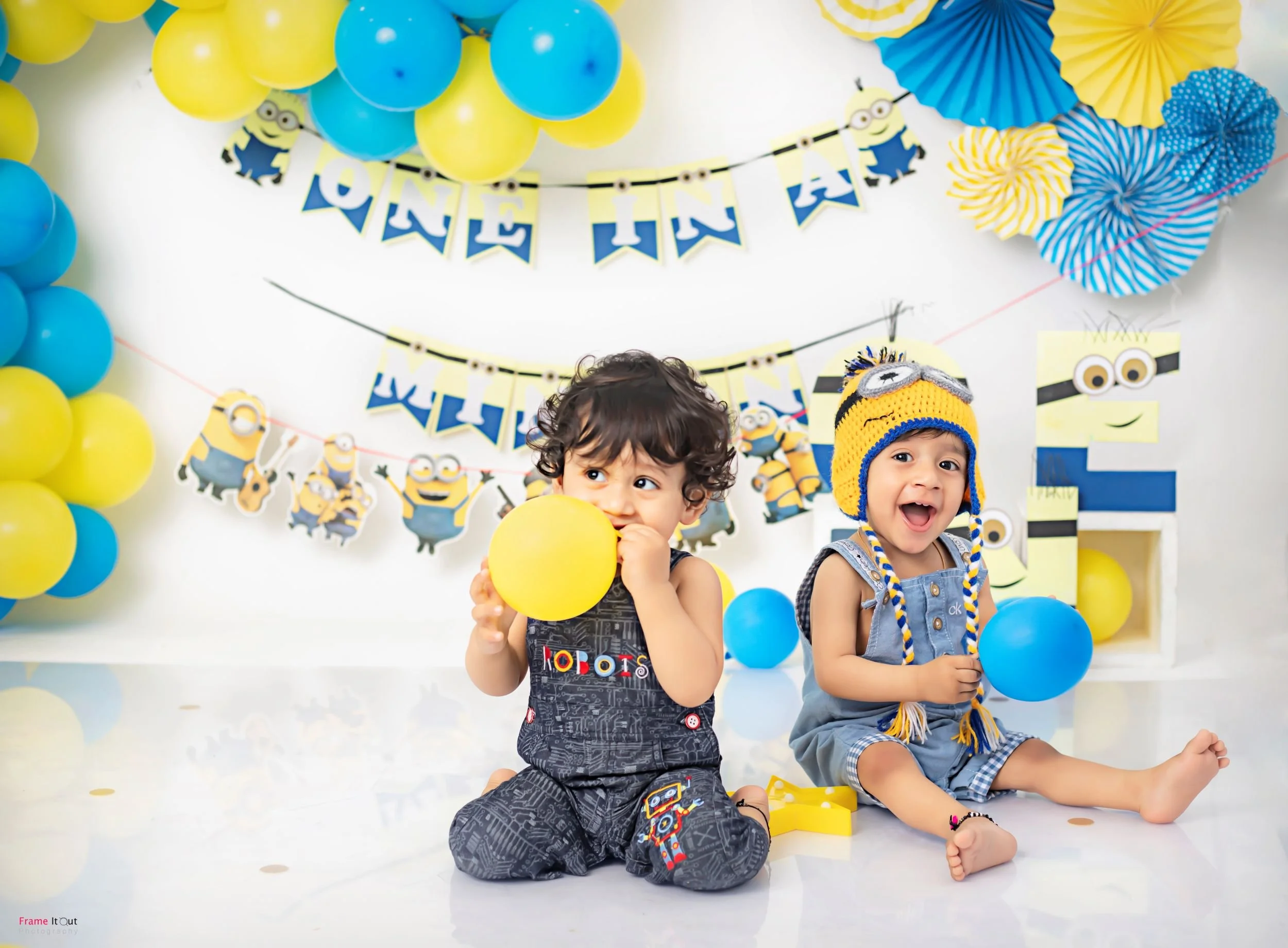 Expressive sitter baby portraits captured at Frame It Out Photography studio in Faridabad, serving families across Delhi NCR