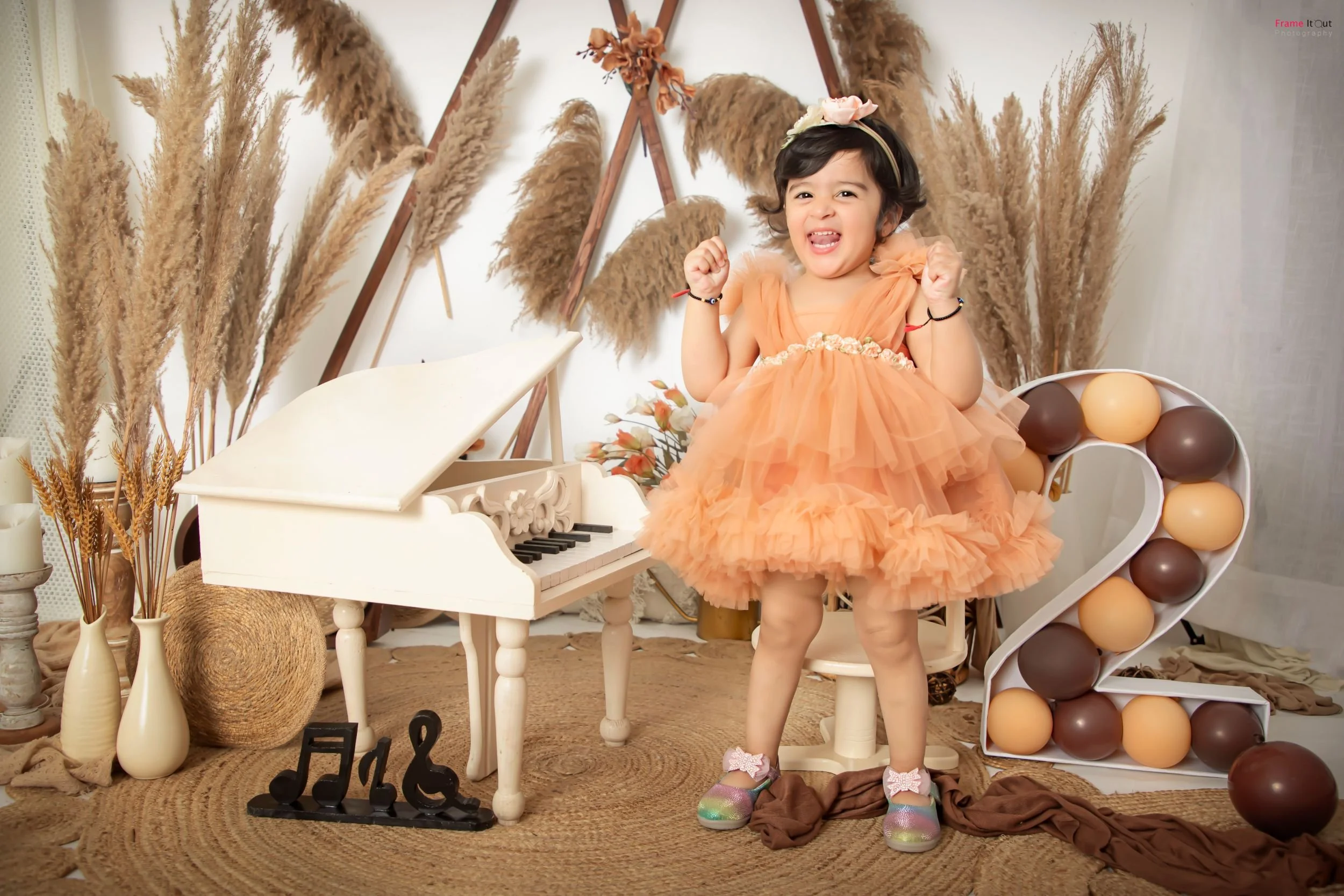 Milestone sitter baby photography session with creative styling at Frame It Out Photography, Faridabad, for Delhi NCR families